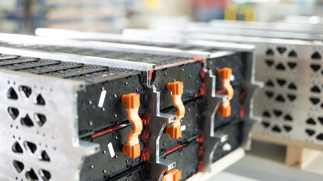 Closeup of Kreisel electric battery