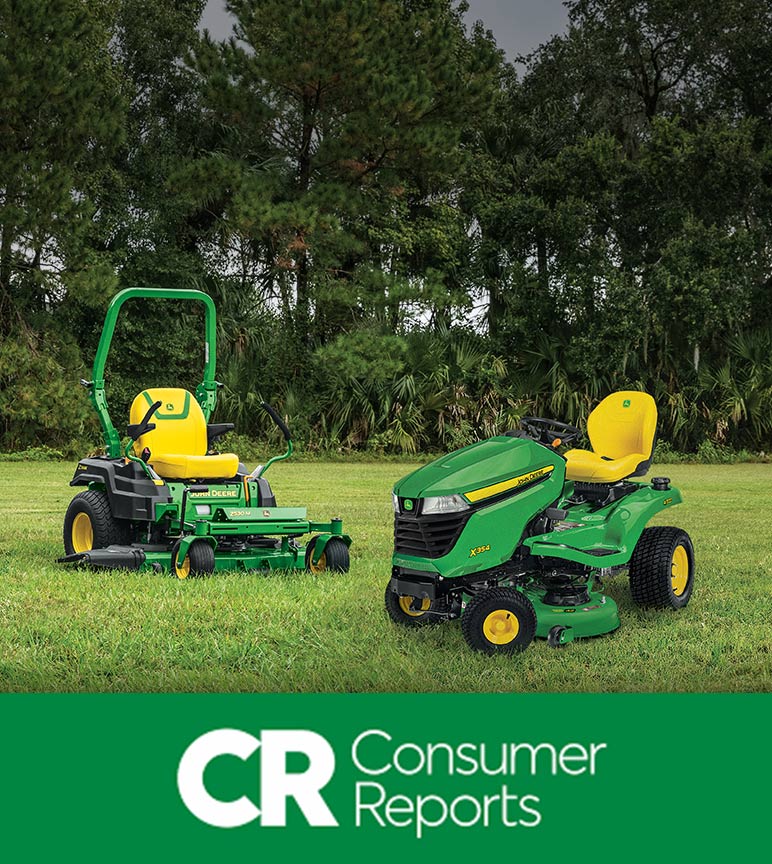 X354 and Z530M mowers staged on grass