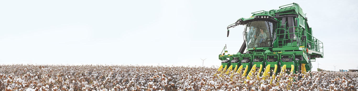 CP770 Cotton Harvester in action