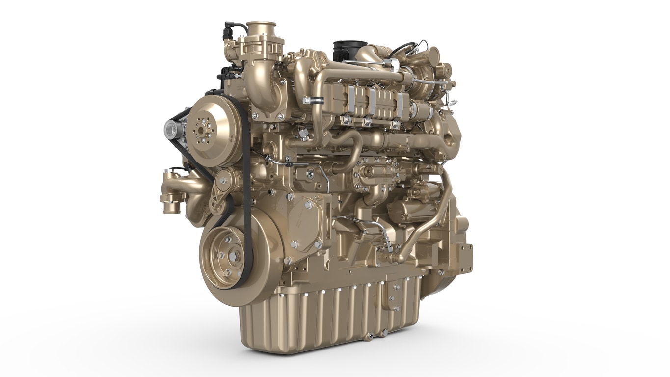 Studio image of JD9X industrial diesel engine.