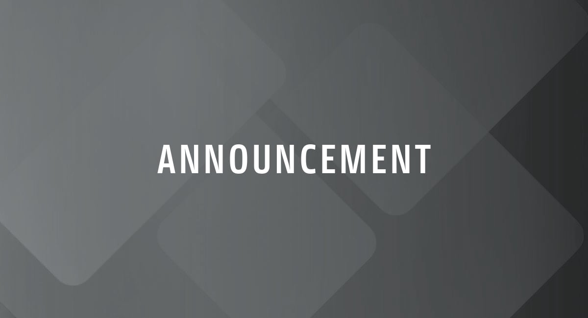 "Announcement" text on a patterned gray background