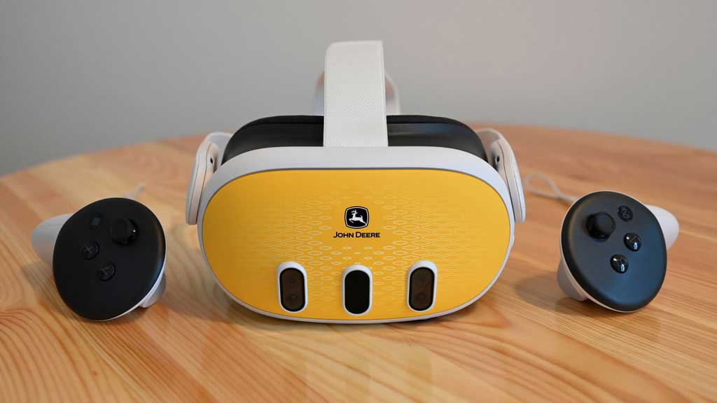 headset and controllers for the new John Deere Construction Extended Reality Training System