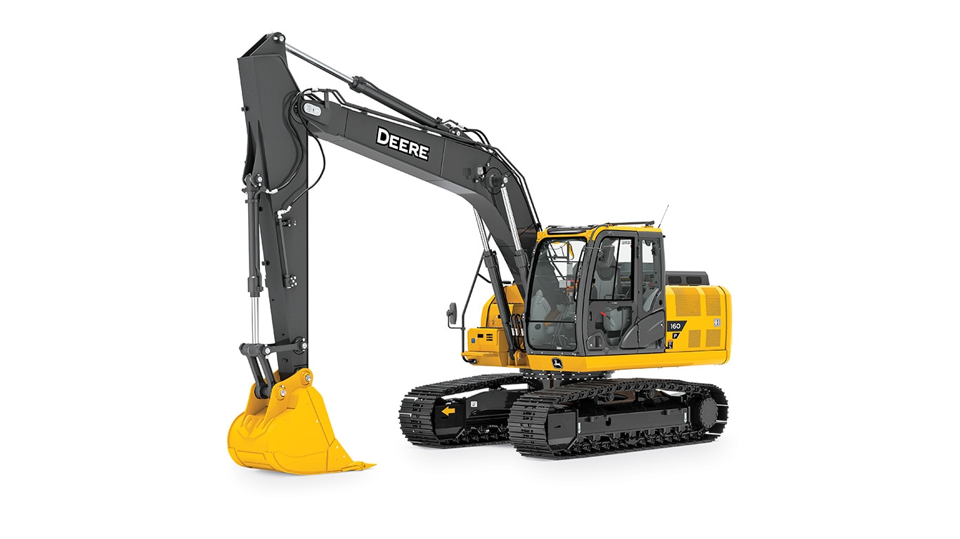 160 P-Tier excavator on a white background