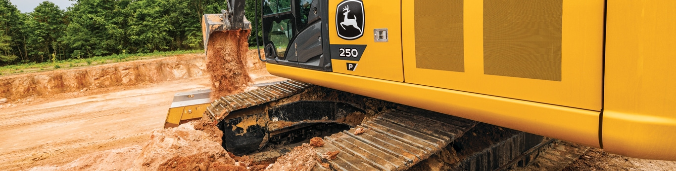 John Deere Excavator on dirt