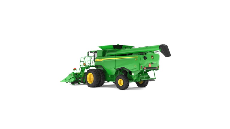 Rear left view of S7 600 combine on a white background