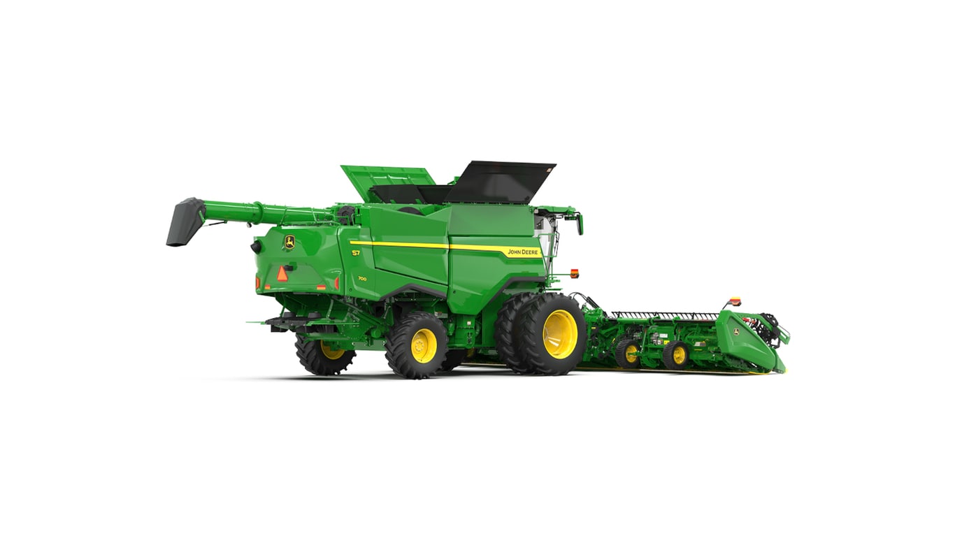Back left view of S7 600 Combine on a white background