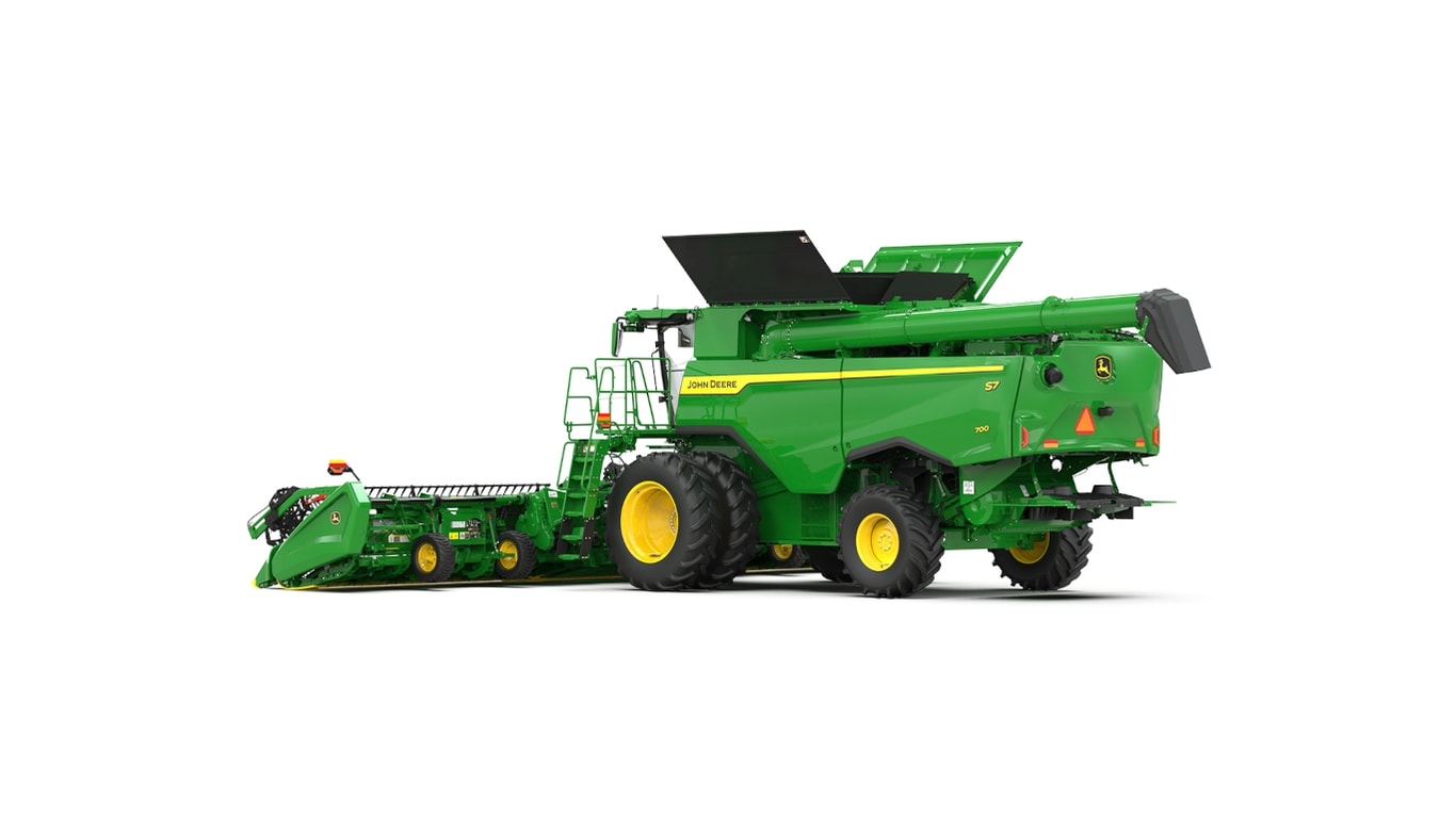 Back right view of S7 600 Combine on a white background