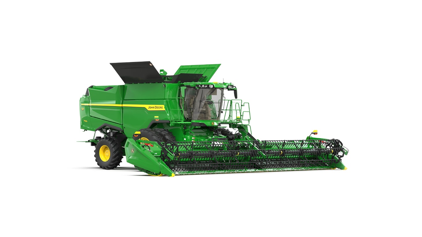 Front Left view of S7 700 Combine on a white background