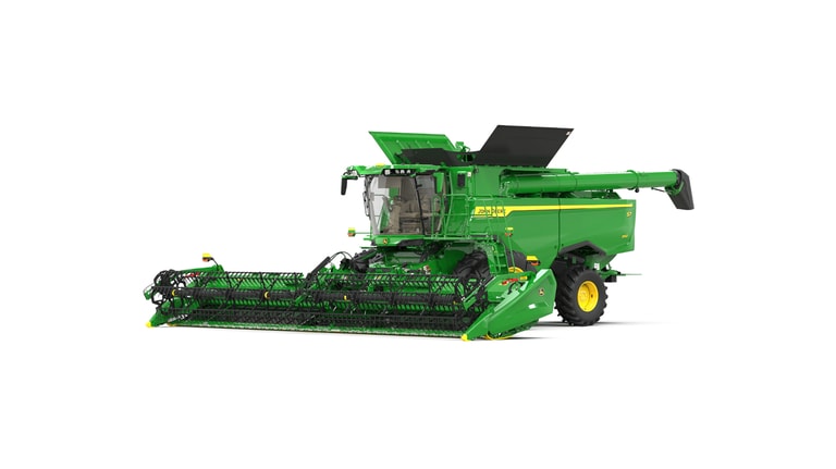 Front right view of S7 700 combine on a white background