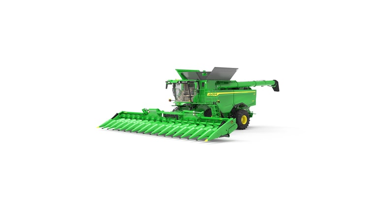 Front left view of S7 900 Combine on a white background