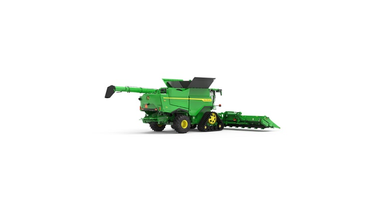Right rear view of S7 900 Combine on a white background