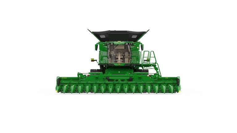 Front view of x9 1100 combine on a white background