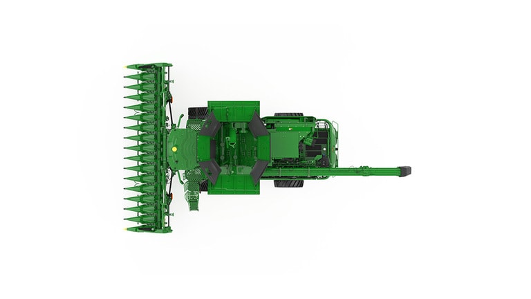 Top view of x9 1100 combine on a white background