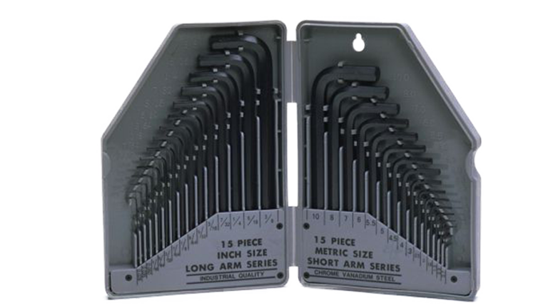 hex wrench set in grey case