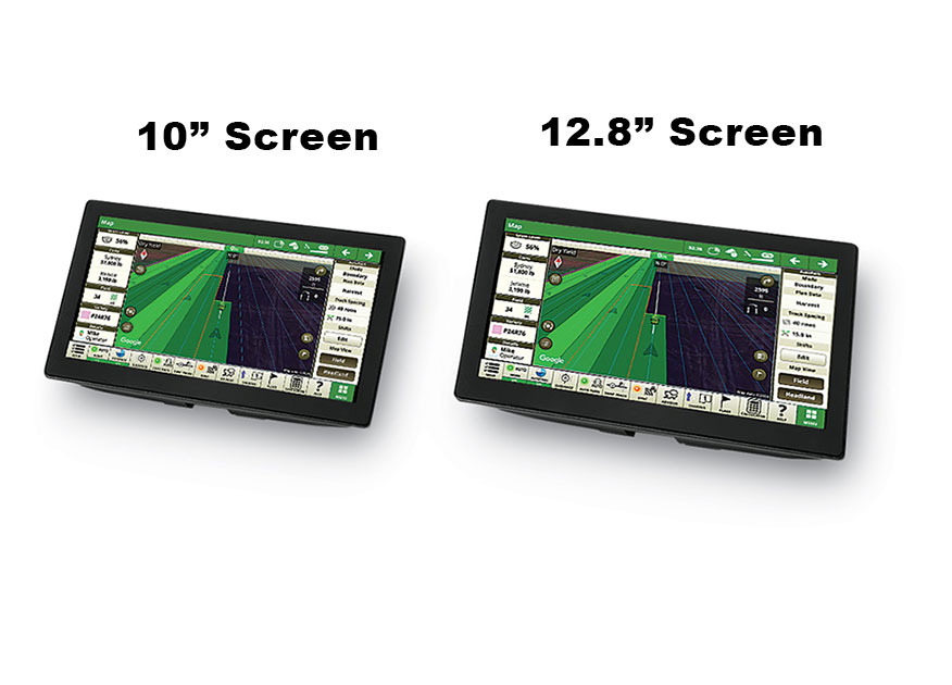 Two G5 Plus screen displays; the 10-inch screen on the left and the 12.8-inch screen on the right