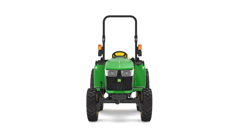 Front view of 3038E Compact Tractor on a white background (8th thumbnail)