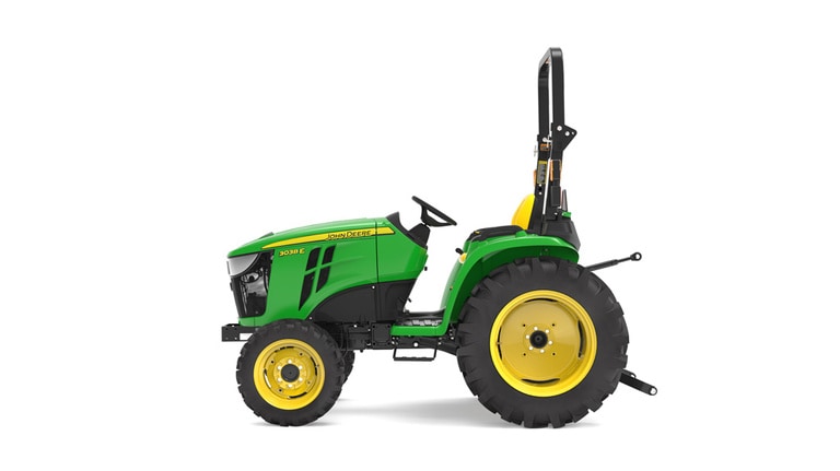 Left facing 3038E Compact Tractor on a white background (2nd thumbnail)