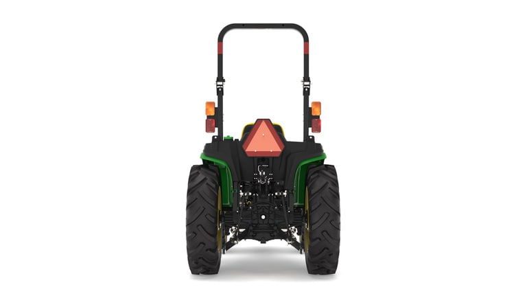 Rear view of 3038E Compact Tractor on a white background (4th thumbnail)