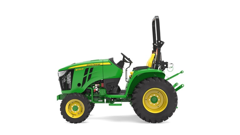Left facing 3039R Compact Tractor on a white background (2nd thumbnail)