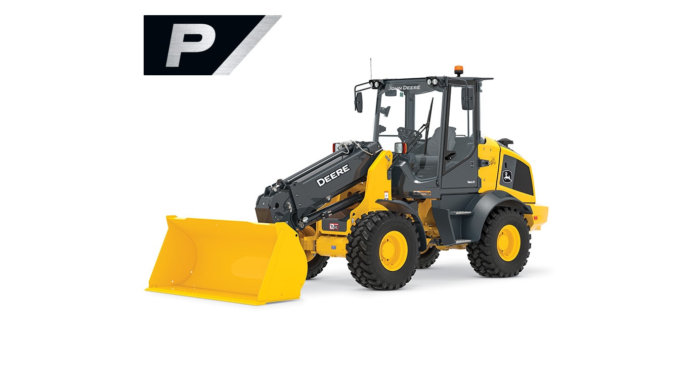 326 P-Tier compact wheel loader on white background
