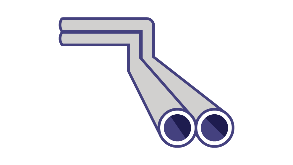 An icon showing a long pipe