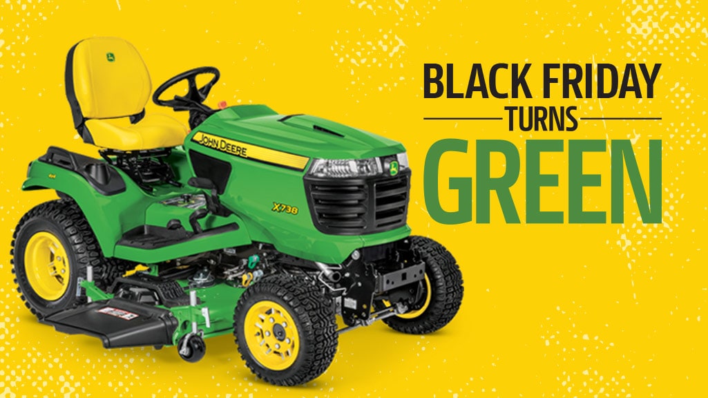 Black Friday Turns Green: Studio image of a X738 Lawn Tractor