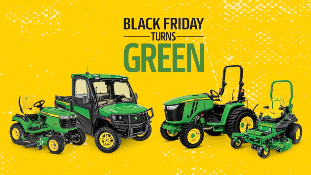 Black Friday Turns Green: Studio images of XUV 845R XUV, Z760R Ztrak, X738 Lawn Tractor and 3033R compact tractor