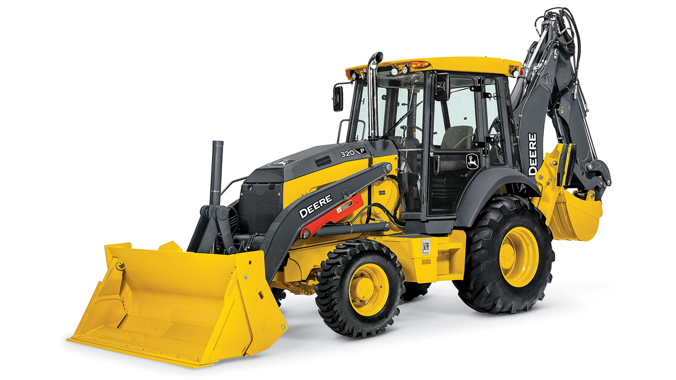 320 P-Tier Backhoe on white background