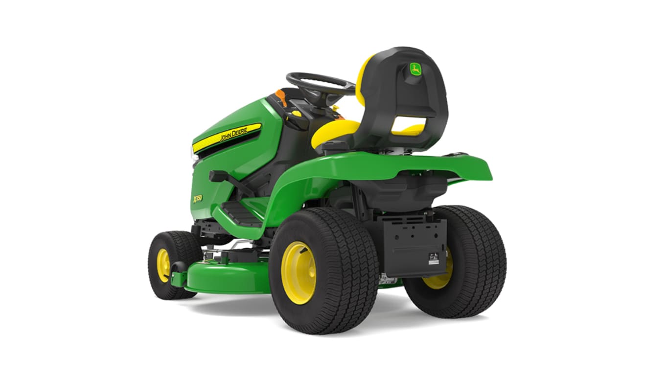 Rear left-facing X350 Lawn Tractor on a white background