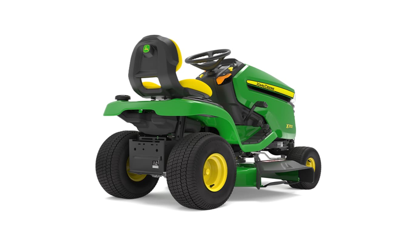 Rear right-facing X350 Lawn Tractor on a white background