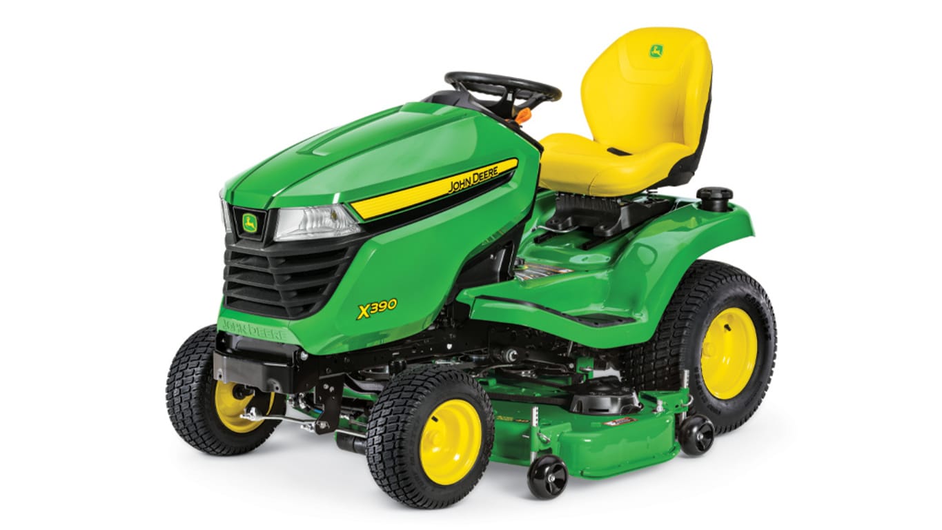 studio image of x390 lawn tractor