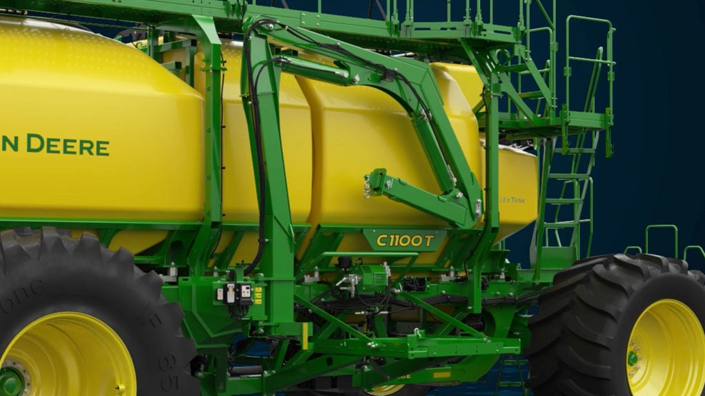 Side view of C110T air cart showing the EZLift system Side view of C110T air cart showing the EZLift system