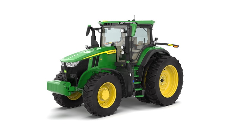 Front left-facing 7R 210 Tractor on a white background