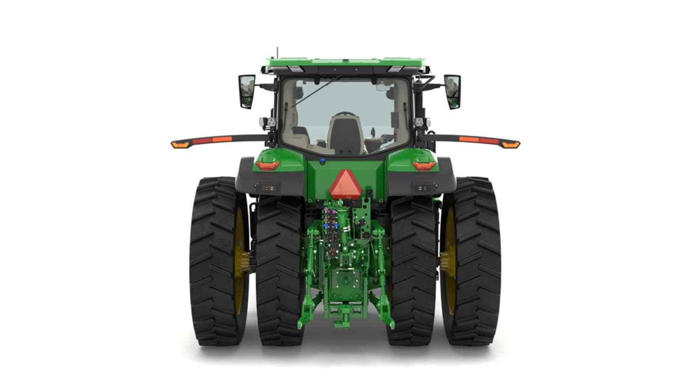 Rear view of 7R 210 Tractor on a white background