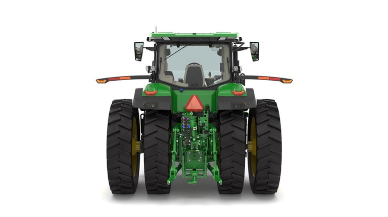Rear view of 7R 210 Tractor on a white background