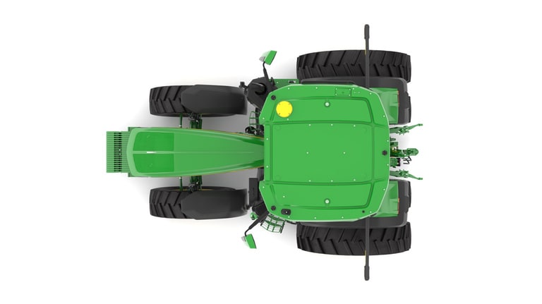 Top view of 7R 210 Tractor on a white background