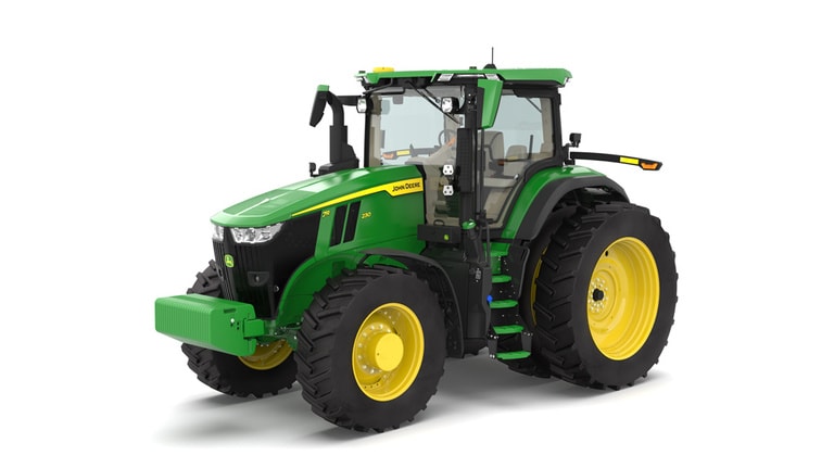 Front left-facing 7R 230 Tractor on a white background