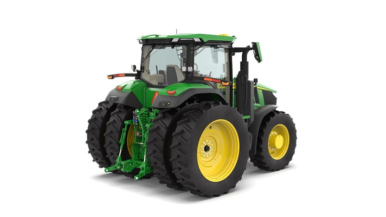 Rear right-facing 7R 230 Tractor on a white background