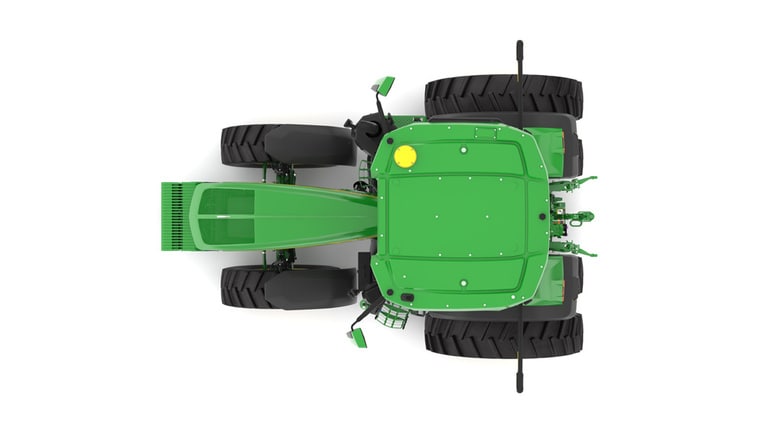 Top view of 7R 230 Tractor on a white background