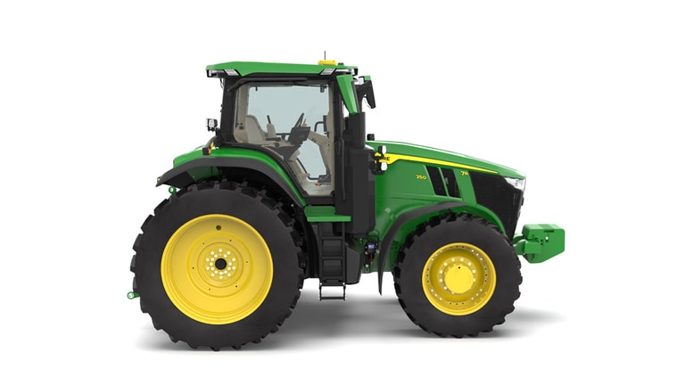 Right-facing 7R 250 Tractor on a white background