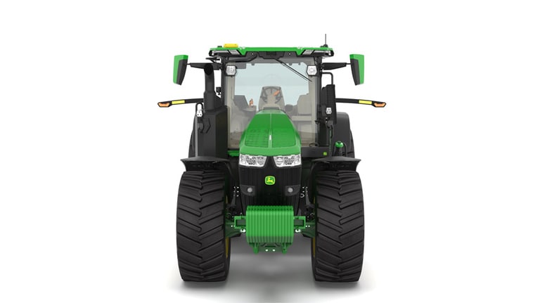 Front view of 7R 290 tractor on a white background