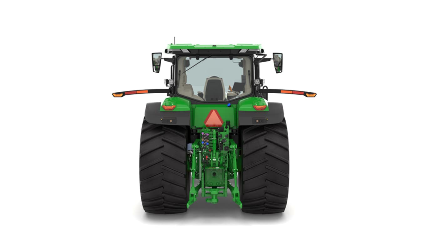 Rear view of 7R 290 tractor on a white background