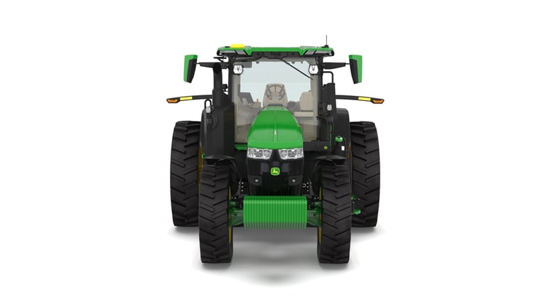 Front view of 7R 310 tractor on a white background
