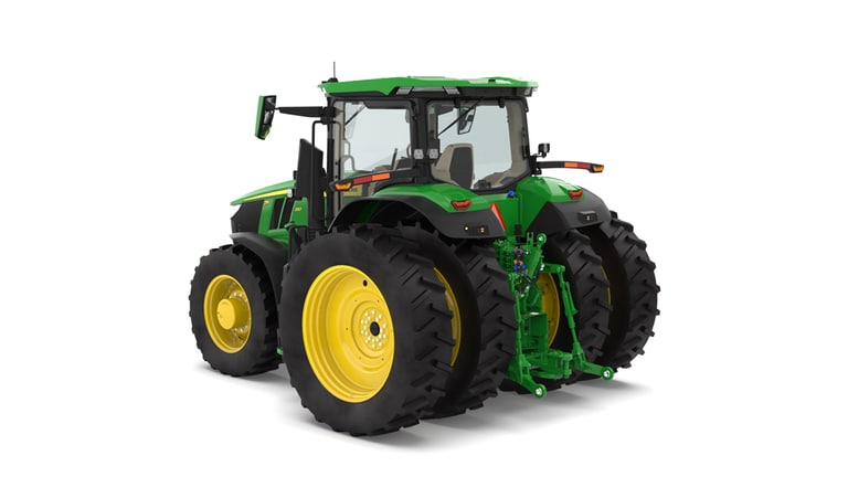Rear left-facing 7R 310 tractor on a white background