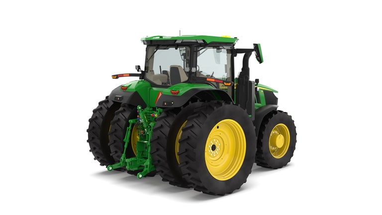 Rear right-facing 7R 310 tractor on a white background