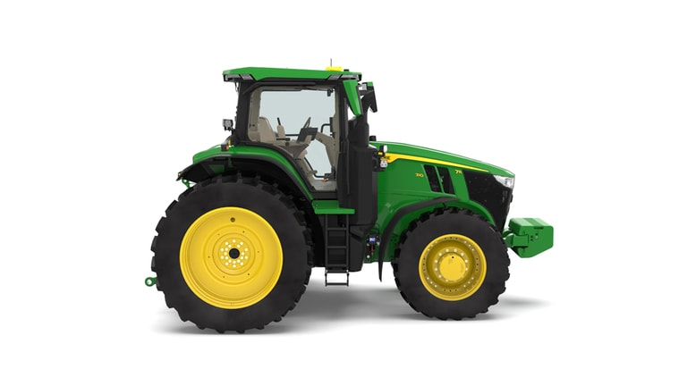 Right-facing 7R 310 tractor on a white background