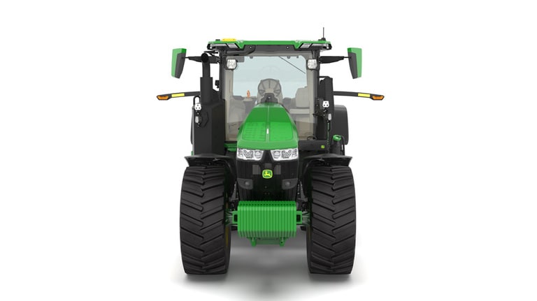 Front view of 7R 330 tractor on a white background