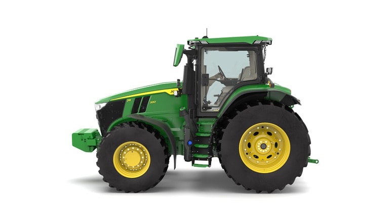 Left-facing 7R 330 tractor on a white background
