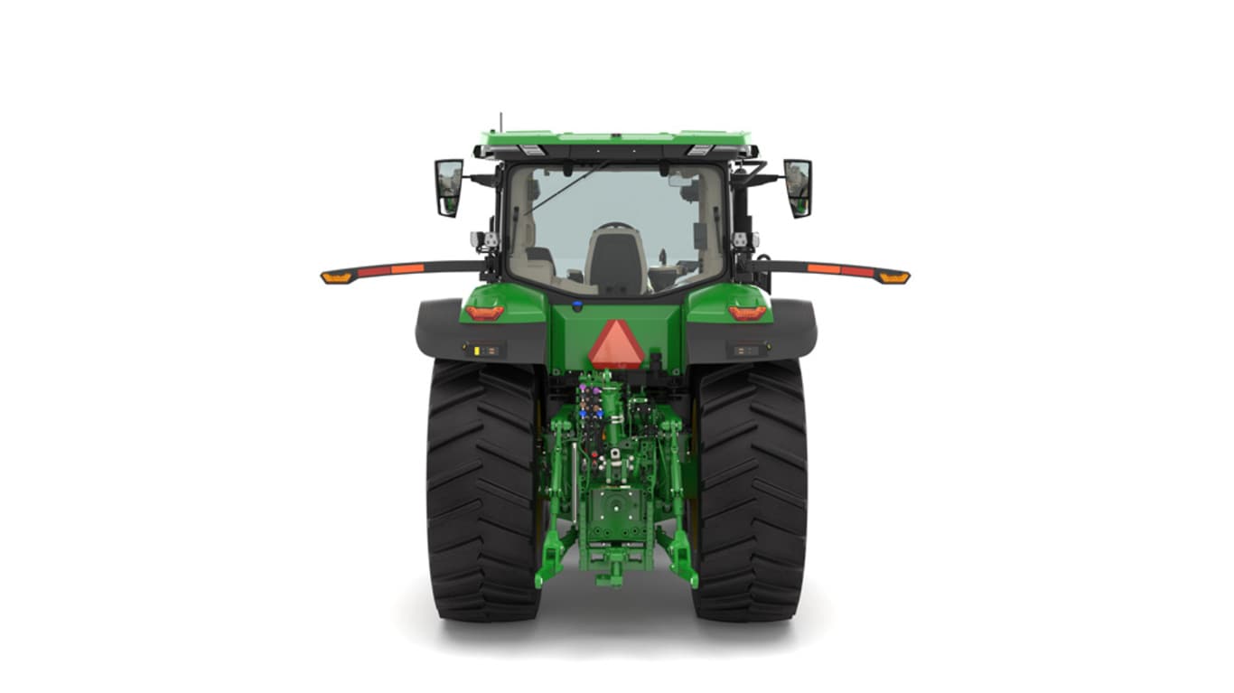 Rear view of 7R 330 tractor on a white background
