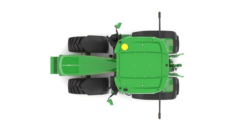 Top view of 7R 330 tractor on a white background
